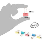 60pcs Mini Binder Clips Color Binder Clip Small Paper Clip 15mm 5/8 Inch Micro Size Office Clips for Home School Office Business