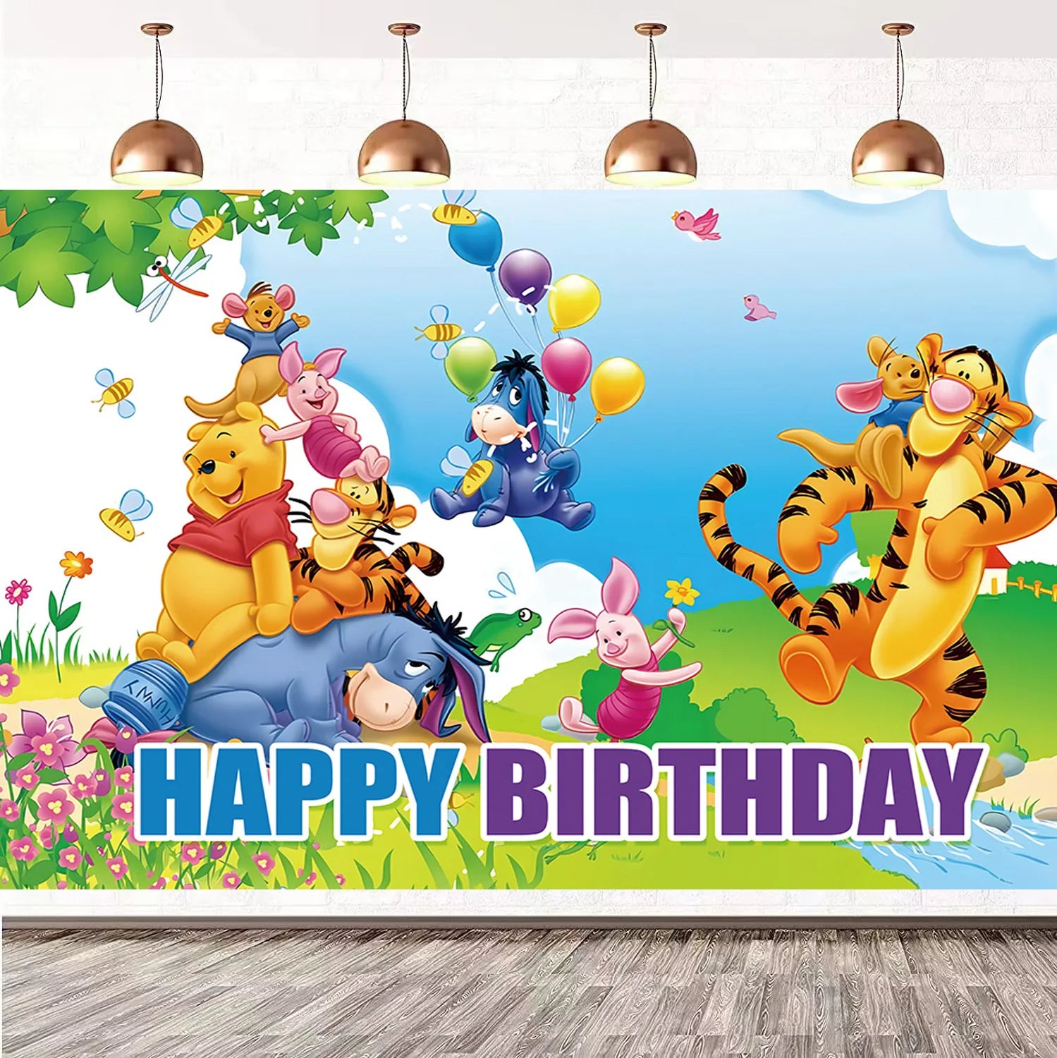 Winnie The Pooh Birthday Party Decoration Plates Napkins Table Cover Balloons Banner Baby Shower Serves 10 Guests Baby Shower