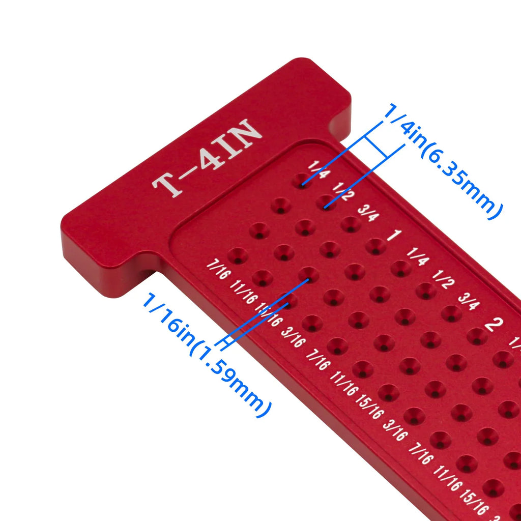 2pcs Center Finder and T-Square Hole Scribe Ruler Kit, Carpenter Center Measuring Tool, Metric & Inch Woodworking Projects Tool