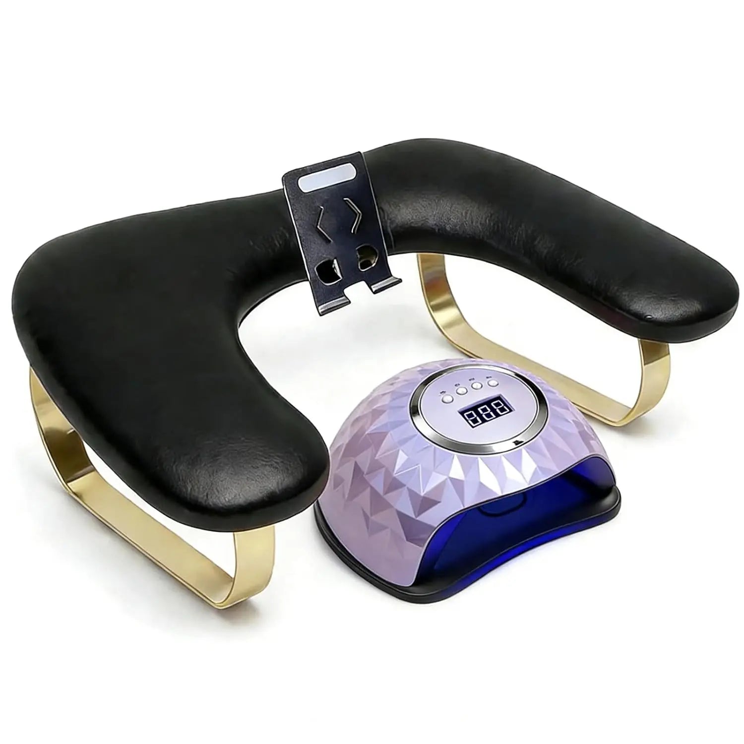 Nail Arm Rest with Rotating Phone Holder, Arm Rest for Nails Tech, PU Leather Nail Tech Arm Rest, U-Shaped Hand Rest