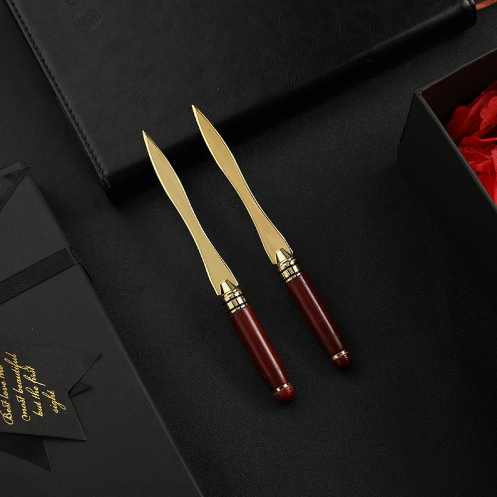 1pc exquisite mahogany letter opener, wooden letter opener for opening envelope, office gift gift letter cutting knife