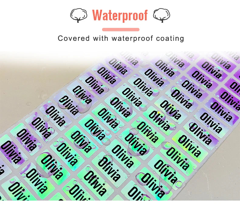 Name Tag Sticker Custom Kawaii Waterproof Adhesive Stationery Decals Personalize First Name Label for Children School Bottle
