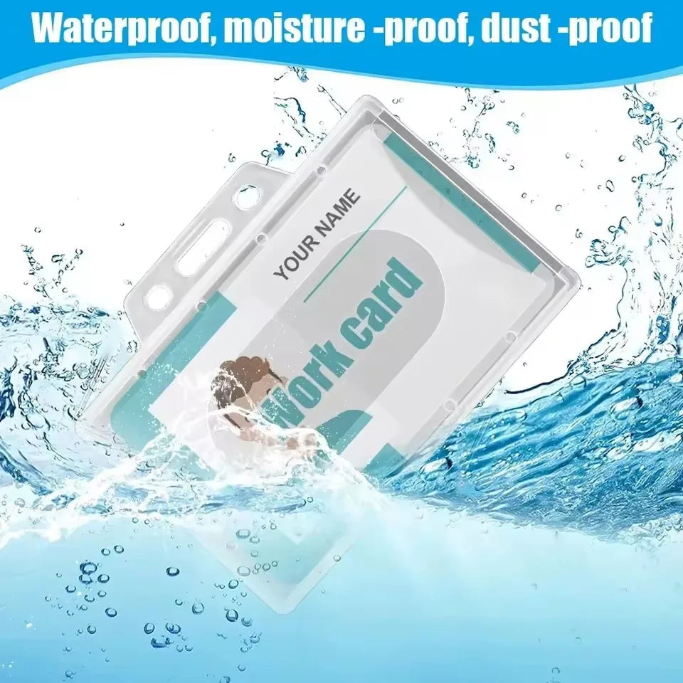 20/5/1PCS Waterproof Clear Plastic PVC ID Card Name Badge Holder Transparent Business Card Sleeve Cover for School Office