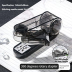 Acrylic Transparent Stapler 360-Degree Rotating Multifunctional Powerful Long Stapler for School And Office Use