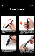 1-6pcs Chrome Pen Marker Mirror Waterproof DIY Reflective Paint Repair for Rock Ceramic Glass Metallic Gold/Silver 0.8/1/2mm Nib