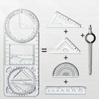 4pcs/set Student specific multifunctional drawing function ruler, student drawing geometry ruler, activity angle ruler