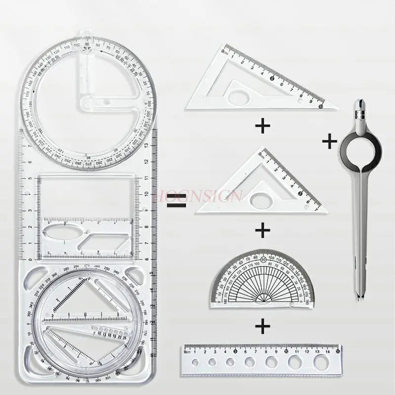 4pcs/set Student specific multifunctional drawing function ruler, student drawing geometry ruler, activity angle ruler