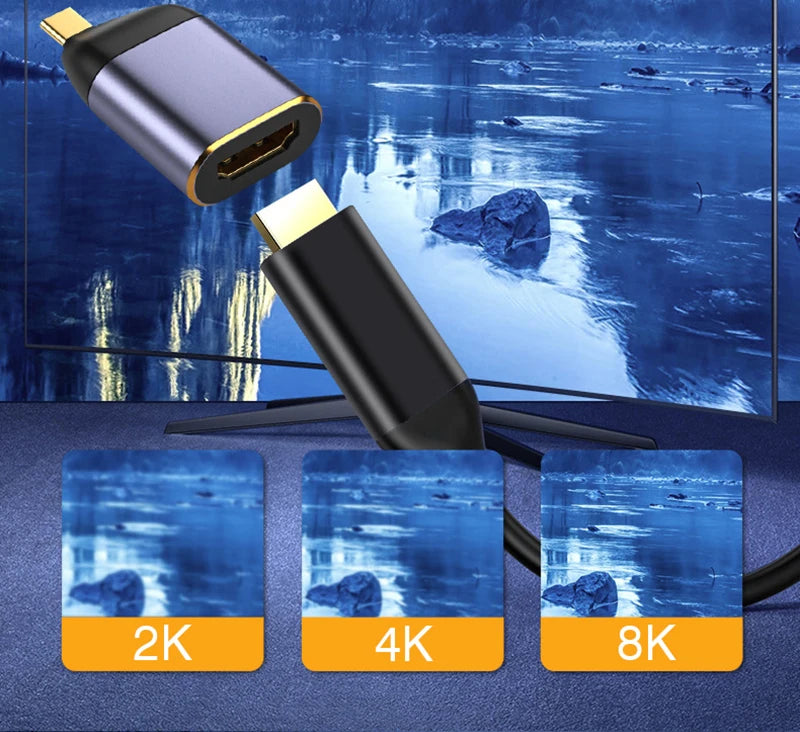 USB Type C To HDMI-Compatible 8K USB C to DP DisplayPort miniDP 4K VGA Adapter For Laptop MacBook TV Box PS5 Switch iPad Galaxy