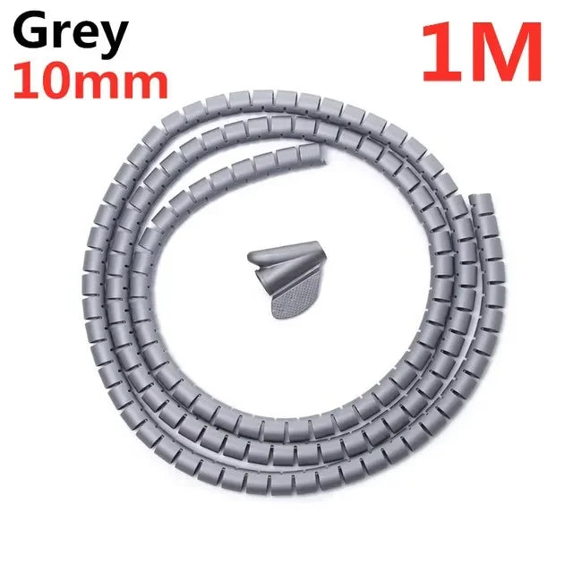 Cable Tube Sleeve Flexible Cord Bundler Wire Wrap Cable Management System Desk Wire Organizer for Office Home TV PC Computer
