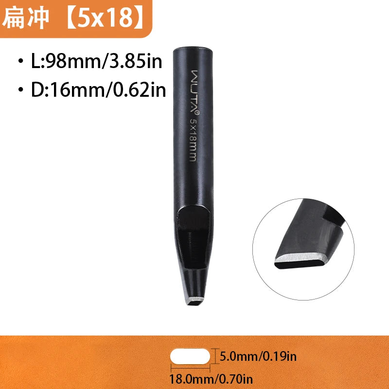 WUTA Basic Series 1pc Leather Belt Hole Puncher Oblong Hollow Punch Oval Flat Punches DIY Craft Tools for Strap Watch Band Bags