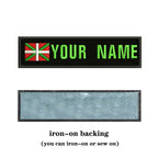 Basque Flag 10X2.5cm Embroidery Custom Name Text Patch Stripes Badge Iron On Or  Patches