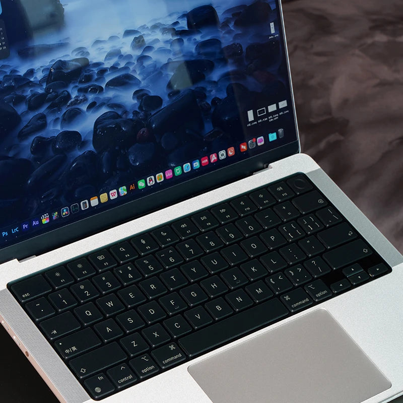 (Iso EU ) White Transparent Frosted Mbp Suitable for Apple Mac Book Pro 14-Inch 16 Model Laptop  Keyboard