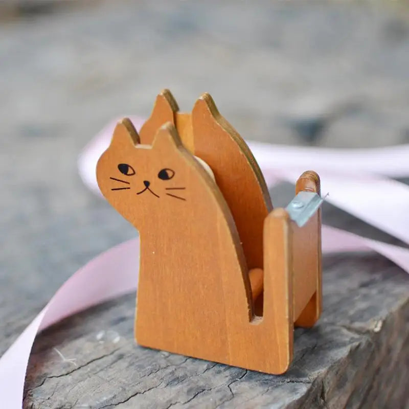 Whale Design Ergonomic Tape Holder For Office Home School Wooden Tape Cutter Desktop Tape Dispenser Animal Shaped Squirrel