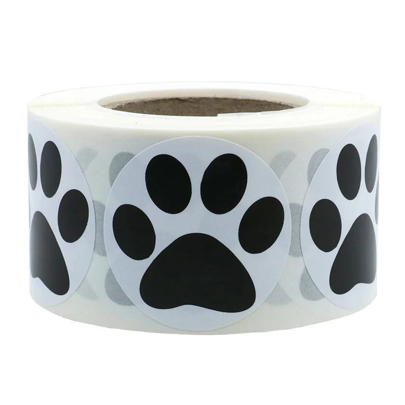 500Pcs Round Dog Paw Print Thank You Label Stickers Used for Shipping and Mailing Box Seal Labels Decorative Gifts Stickers