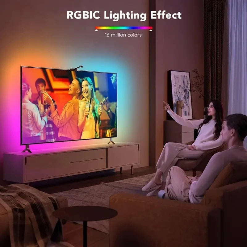 Tv Ambient Backlight 5V Usb Rgbic Led Light Strip With Camera 3.8M 5M App Smart Lighting Screen Color Synchronization Game Lamp