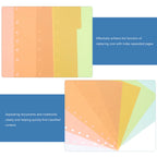 5Pcs Plastic Divider Index Paper Classification Tabs 11 Holes Long-Lasting Colorful Binder Page Markers Notepad Dividers