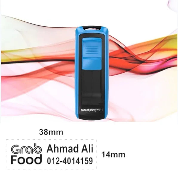 Free Custom Self Inking Engraving Pocket Stamp with Your Signature Design Text, Logo, Drawing
