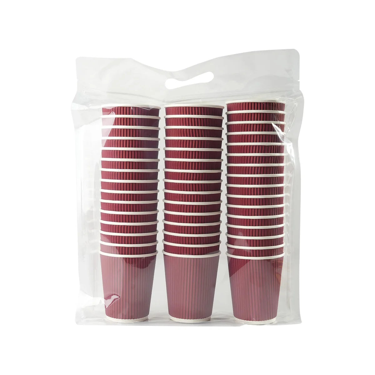 Red Corrugated Disposable Coffee Cups Heat Insulation Cups with Straw for Hot Beverage Ideal for Party Christmas New Year Supply