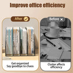 3 or 4 Slot Desktop File Organizer Metal Mesh Magazine Book Document Holder Black White for Office School Home Students Teachers
