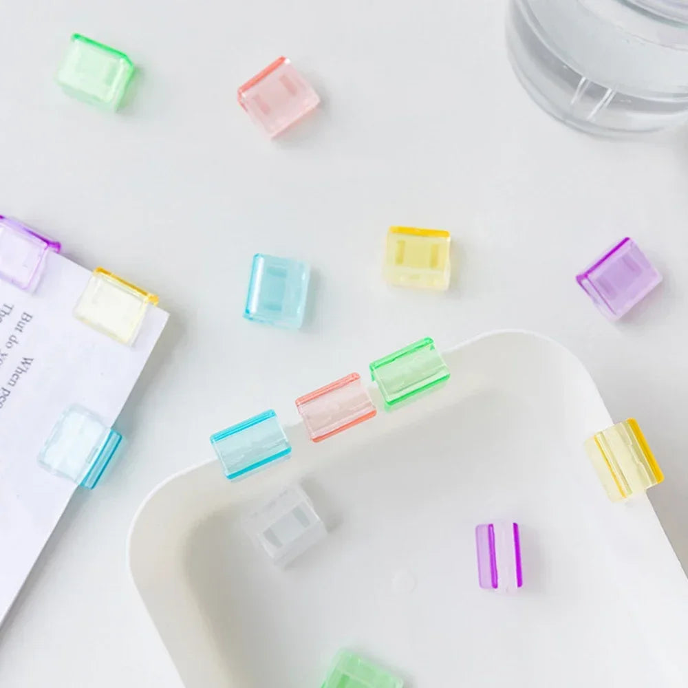 Candy Color Push Paperclip Pusher Transparent Test Paper File Storage Clip Bookmark Student Stationery School Office Supplies