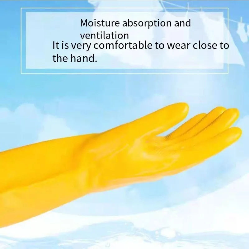 Thickened Latex Rubber Gloves Wear Resistant Household Dishwashing Laundry Protection Hand Guard Kitchen Daily  Cleaning Tool