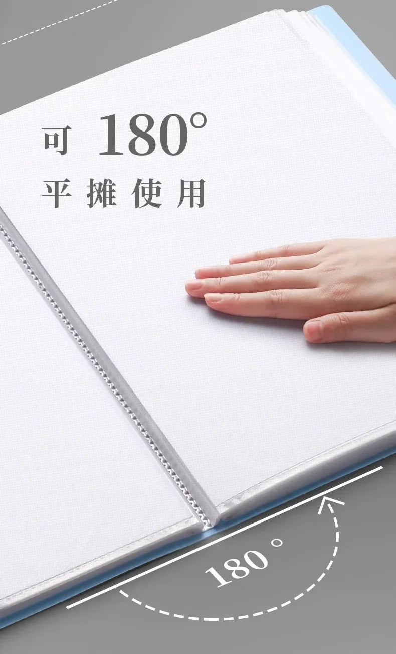 100 Pages A4 Thickened Folder Information Book Large Capacity Diy File Folder Multifunctional Document Organizer Desktop Storage