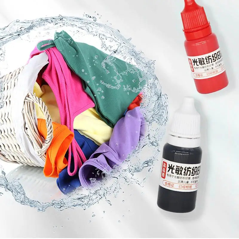 10ml Blue Red Black Ink Textile Clothes Ink Special Ink For Students Kids Name Stamp Printing On Clothing Waterproof Not Fade