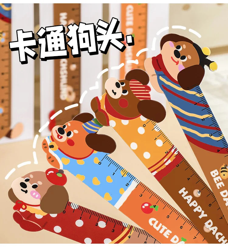 Cartoon Strip Puppy Magnetic Bookmark Ruler Student Cute High-value Bendable Ruler Special-shaped Magnetic Ruler