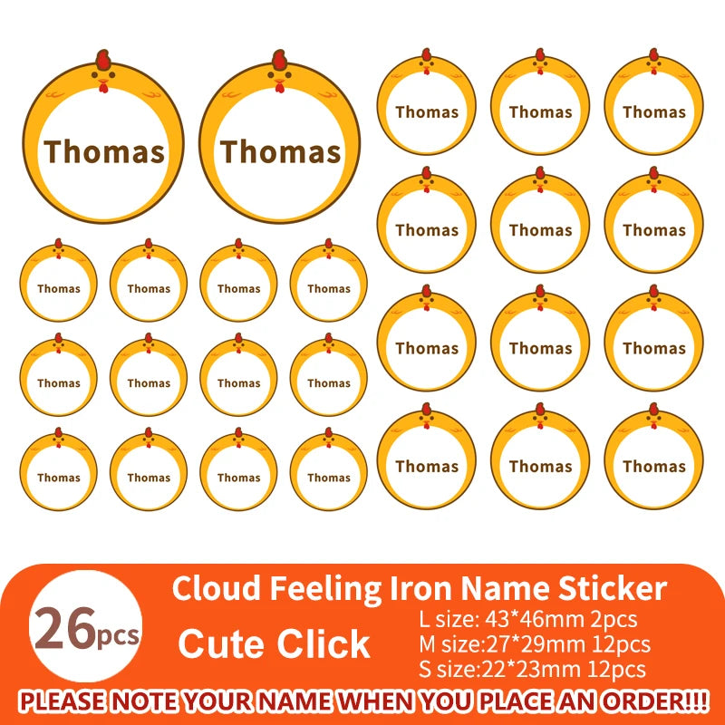 Multi Style Personalized Embroidery Name Sticker Clothes Label Decals Washable Iron On Tags Children Uniform Stickers Custom