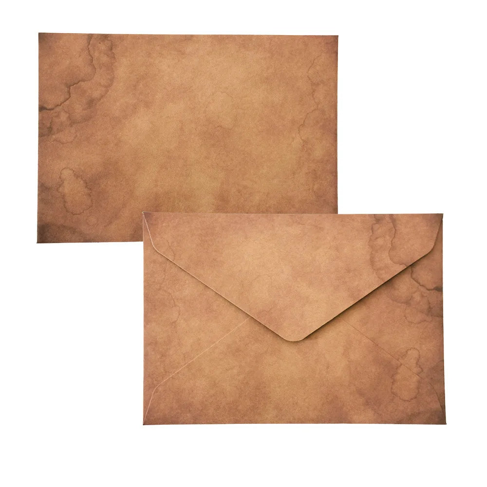 10 Pcs Vintage Pattern Thick Paper Envelope Thicken Retro Stationery Wedding Invitation Invited Gift Greeting Card Envelopes