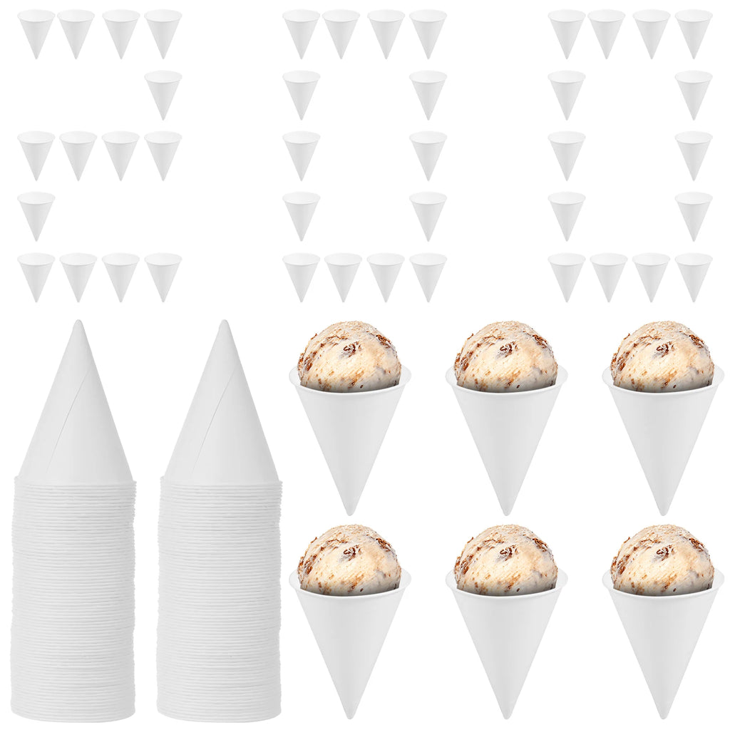 200Pcs Ice Cream Cone Paper Cover Single Use Paper Cone Cup Birthday Party Decor Dog Skye Disposable Tableware Cup Plate