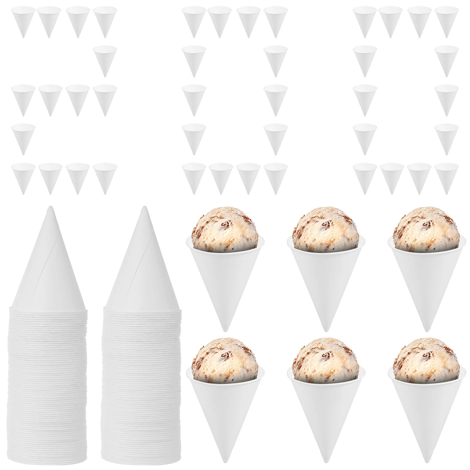 200Pcs Ice Cream Cone Paper Cover Single Use Paper Cone Cup Birthday Party Decor Dog Skye Disposable Tableware Cup Plate