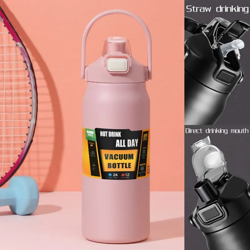 Stainless Steel Thermo Bottle 1.5L Large Capacity Thermo Water Portable 1500ml Vacuum Mug Thermos Insulated Cup 1L Tumbler