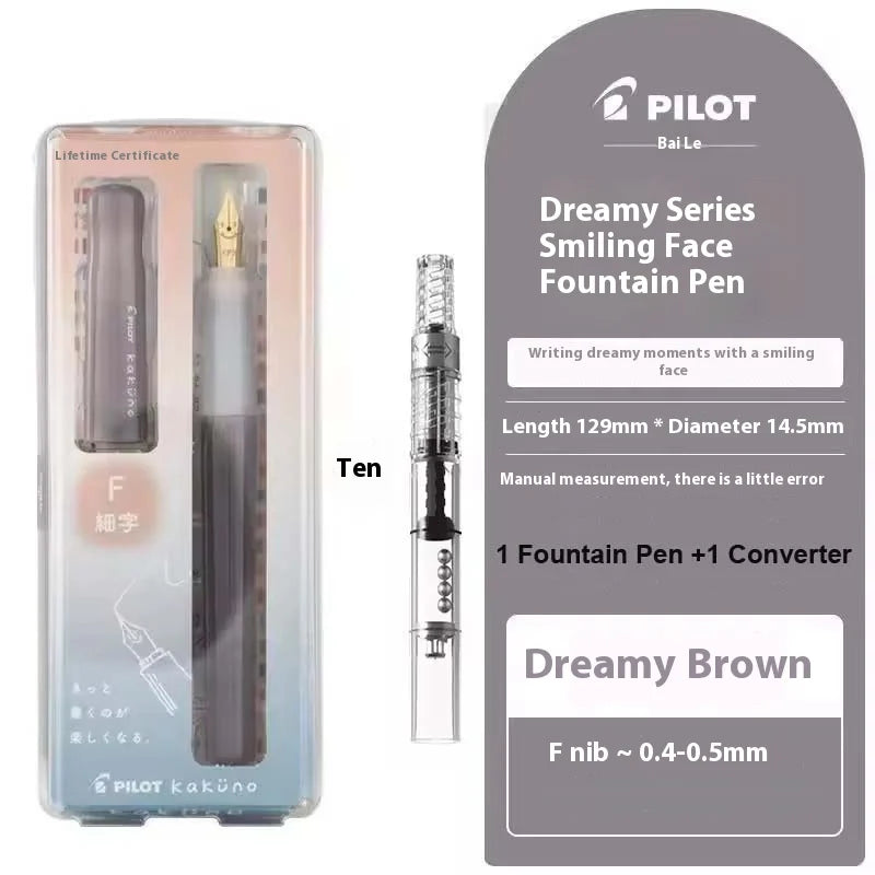 PILOT kakuno Fountain Pen,Multi-Colors Dreamy/Smile Family Series 0.4~0.7mm Nib Writing Calligraphy Pen Perfect Gift For Student