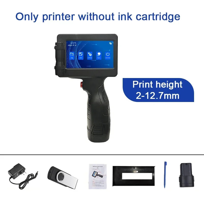 Phezer 12.7mm P17 Handheld Inkjet Printer Portable Label Printer Expiry Date Expiration Batch Code Logo QR Barcode 28 Languages