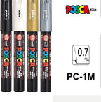 1pcs Japan UNI POSCA Marker Pen PC-1M/3M/5M POP Poster Graffiti Permanent Acrylic Marker White Black Gold Silver Art Supplies