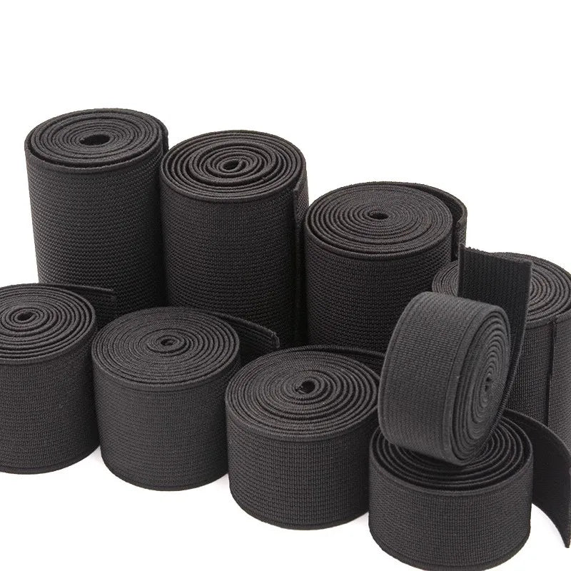 1/2/3/5M 10-80mm Black Elastic Band Nylon Rubber Bands At The Meter Apparel Sewing Bungee Cord Belt Spring Webbing Tape Supplies