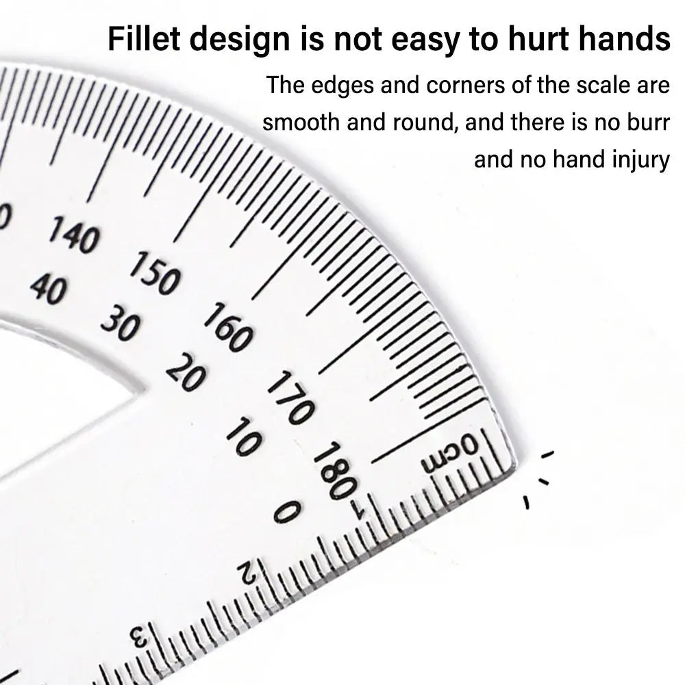 Plastic Set Square Professional With Handle Drafting Tools Scale Ruler Geometry Transparent Angle Protractor School Office