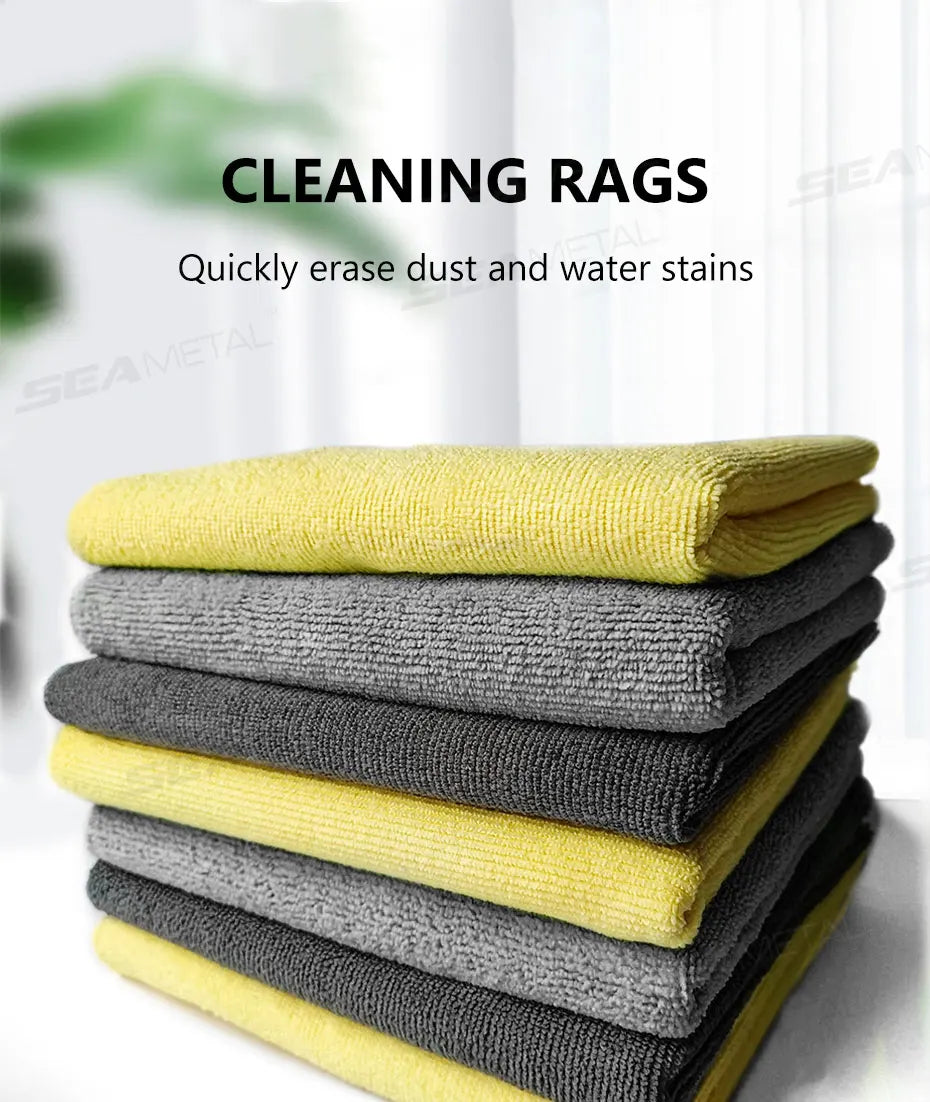 SEAMETAL 3/5/10pcs Car Wash Microfiber Towel Soft Edgeless Car Polishing Cloth Waxing Towel 40X40CM for Car Cleaning Accessories