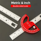 8/12Inch 180° Protractor Aluminum Alloy / Plastic Angle Finder Angle Ruler Woodworking Tools Measuring Ruler Meter Goniometer