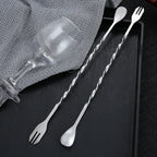 Stainless Steel Threaded Bar Spoon Swizzle Stick Coffee Cocktail Mojito Wine Spoons Barware Bartender Tools Accessories