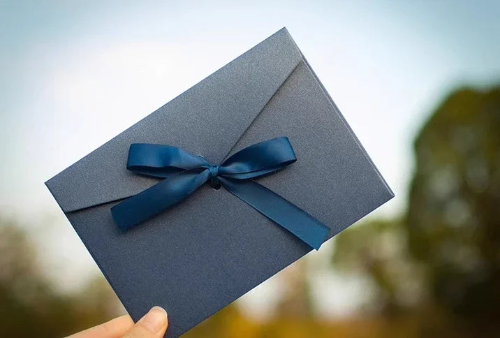 10 Pcs/set Envelope Pearlescent Paper Bow Thicken Ribbon Retro Creative Color Stationery Wedding Invited Gift High Quality