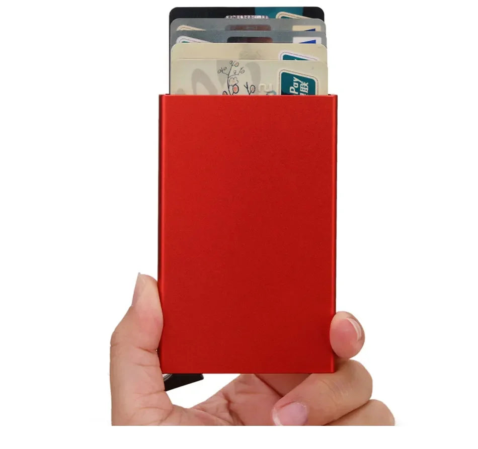 Rfid Metal Credit Card Holder Luxury Men Minimalist Wallet Cardholder Case Bag Business Supplies Card Storage Box Organizer Mini