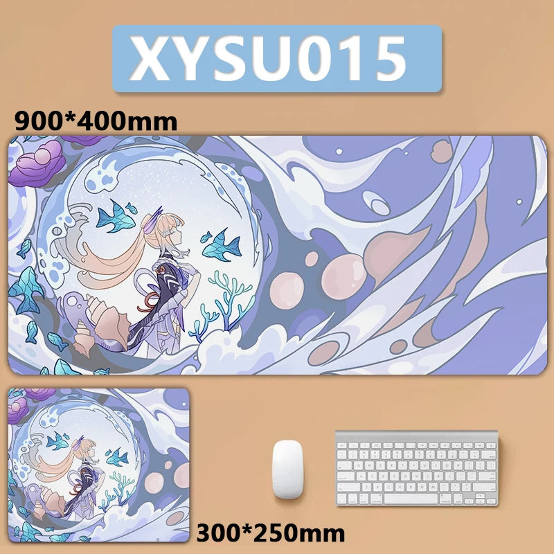 Anime Game Furina Neuvillette Mavuika Wanderer Raiden Columbina XXL Large Genshin Impact Mouse Pad Keyboard Desk Mat Mousepad