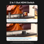 Vention 8K HDMI Splitter 4K144Hz 2 In 1 Out for TV Xiaomi Xbox SeriesX PS5 HDMI Cable Monitor Projector HDMI 2.1 Switch Switcher