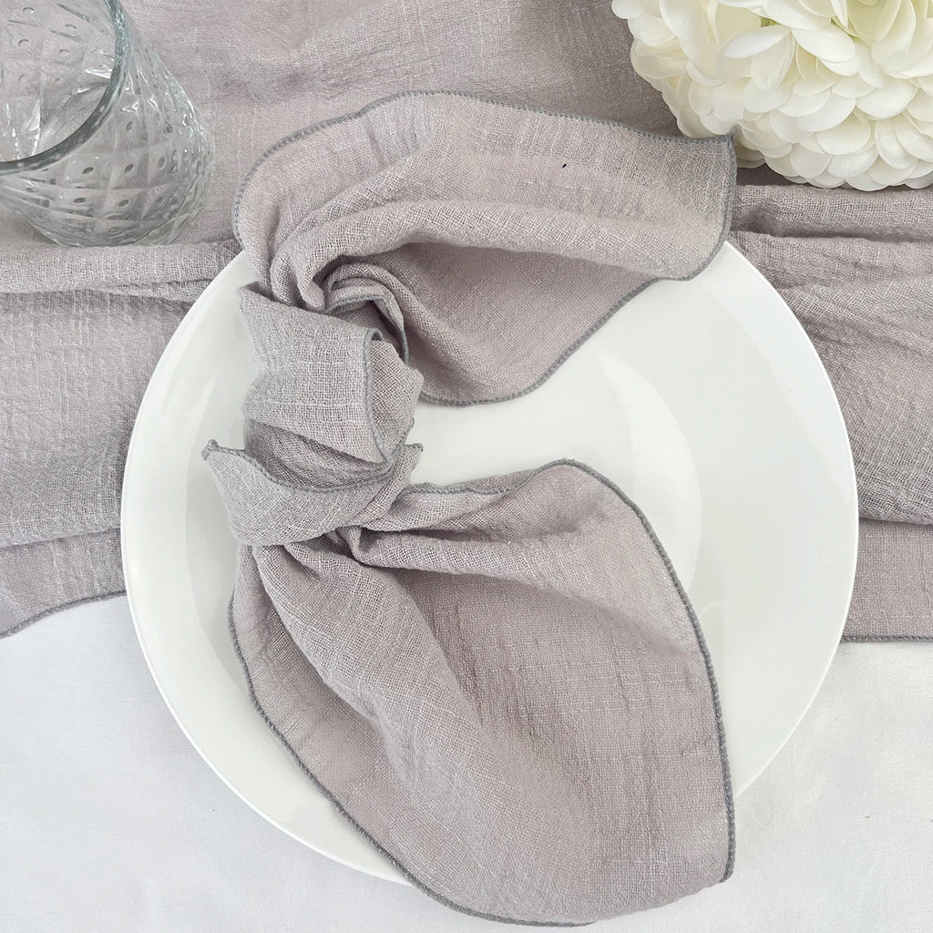Set of 6 Cotton Cloth Napkins Gauze 30x30cm Fabric for Wedding Decor Everyday Use Dinner Tea Towel Table Village Christmas Napki
