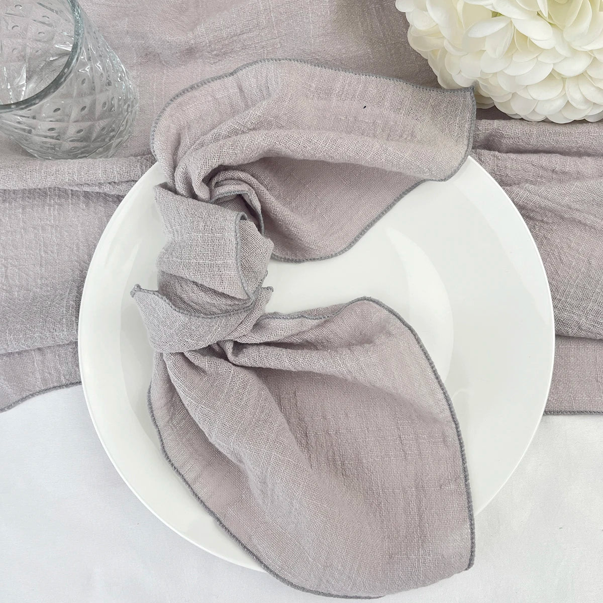 Set of 6 Cotton Cloth Napkins Gauze 30x30cm Fabric for Wedding Decor Everyday Use Dinner Tea Towel Table Village Christmas Napki