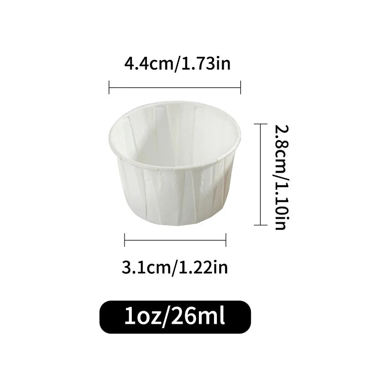 100/200pcs Disposable Paper Leak-proof Food Dipping Cup 0.75/1/2 oz Cup Suitable For Medicine Dispensing Supermarket Tasting Cup