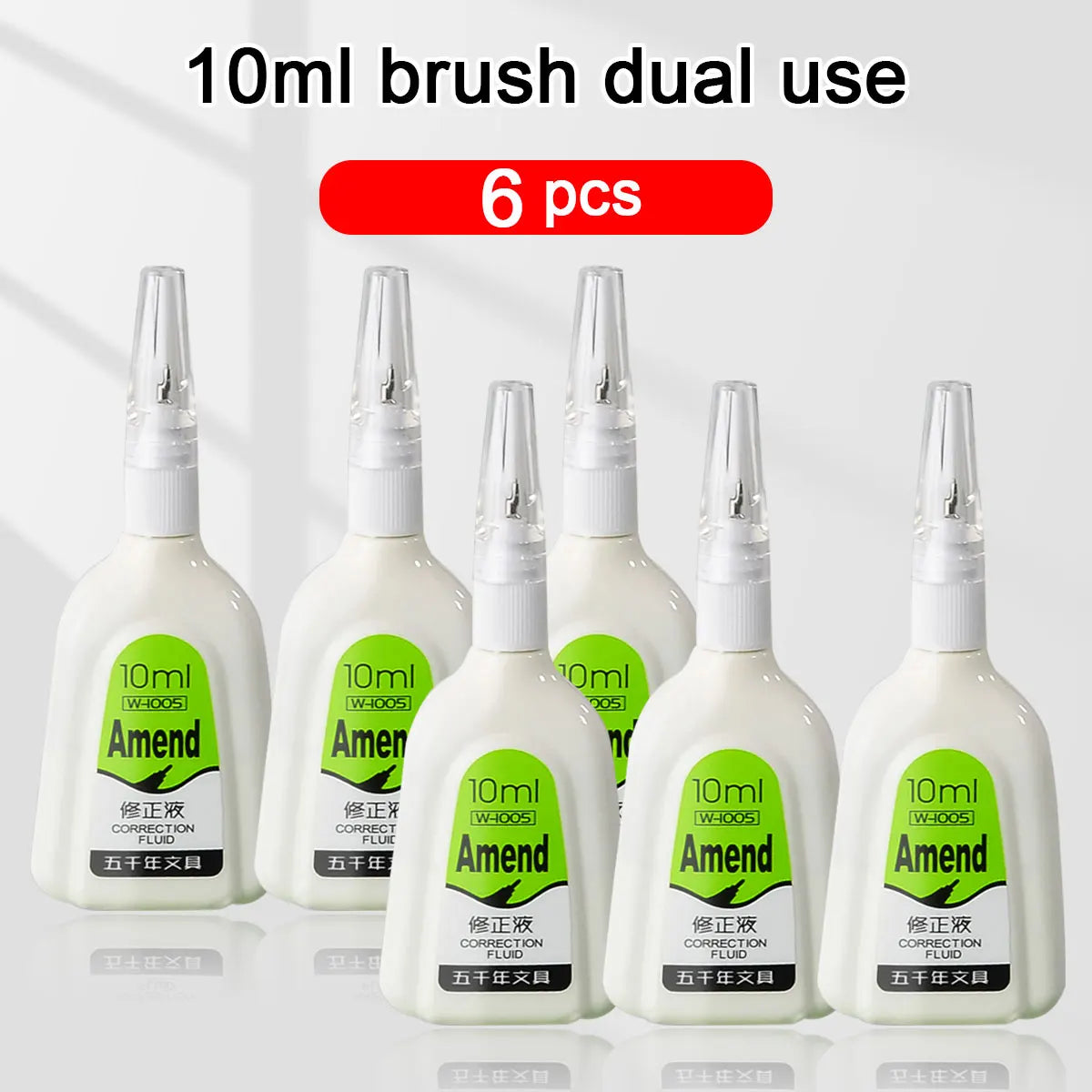 WQN-AMEND 1/3/6PCS Correction Fluid Metal Tip Quick-Dry Correction Fluid 10ml Multi-Function White Correction Fluid for Students