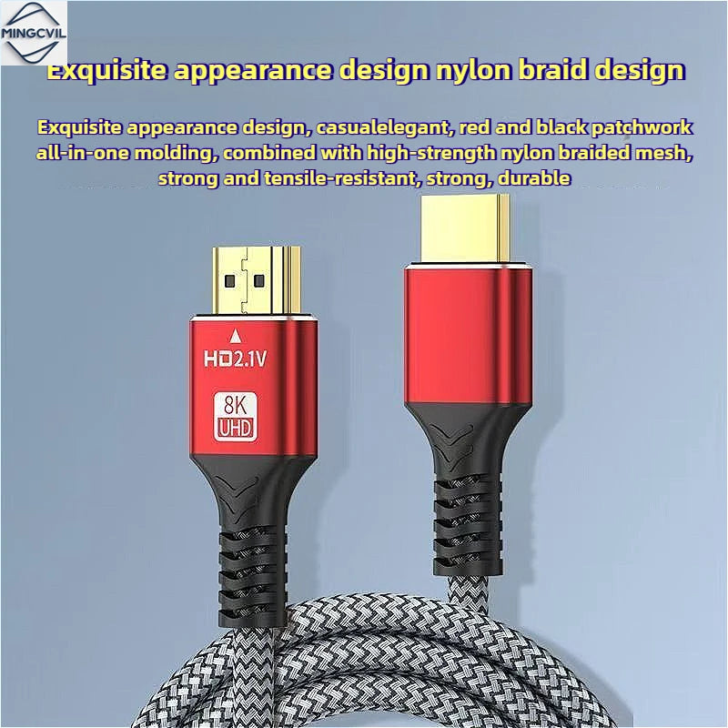 MINGCVIL 48Gbps HDMI-compatible Cable 8K 60Hz 1m 2m 3m 5m HDMI-compatible 2.1 Cable 4K 120Hz HDR 3D Effect Video for HDTV PC